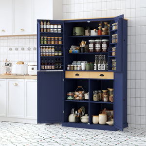 TOPMAX Large Freestanding Kitchen Pantry Storage Cabinet