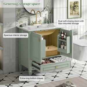 Freestanding Vanity With 1 Drawer & 2 Soft Close Doors With Door Mounted Storage