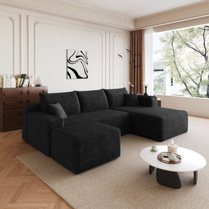 95" Cloud Sectional Sofa with 1 Ottoman