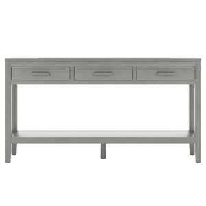 U_STYLE 59.1'' Farmhouse Entryway Table with 3 Drawers