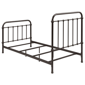 Twin Panel Bed With Ornate Design - Bronze
