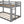 Bunk Bed Wood Bed & Roof, Window, Guardrail, Ladder