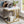C-Shaped Sofa Side Table For Living Room - White / Gold