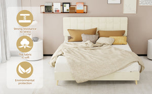 Modern Upholstered Bed Frame – Premium Holland Velvet Fabric