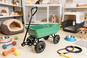 Folding Poly Garden Dump Truck with Steel Frame and Pneumatic Tires