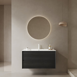 BRON 36" Bathroom Vanity with Sink, Modern Wall-Mounted Floating Cabinet