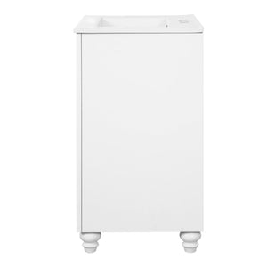 Bathroom Vanity With Ornate Elliptical Motif, Soft Close Hinges