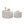 White Scalloped Round Coffee Table Set: Nesting Design, Elegant Curved-Edge Shape