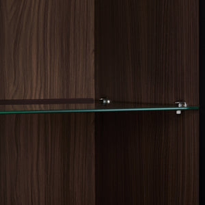 Modern Minimalist 51.2" Tall Lighted Display Cabinet with Tempered Glass