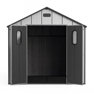 8x8 Ft Resin Outdoor Storage Shed with Floor
