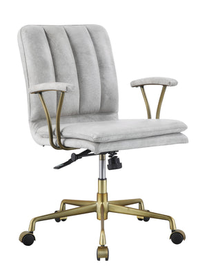 Damir Vintage Top Grain Leather Office Chair - Antique White