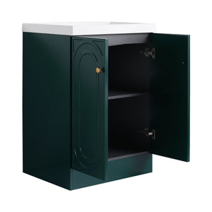 Contemporary Freestanding Bathroom Vanity With Resin Sink & Soft-Close Cabinet Doors