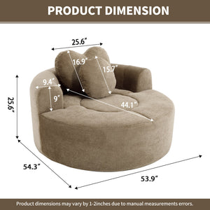 Round Sofa Bed with Memory Foam Sectional Couch for Living Room