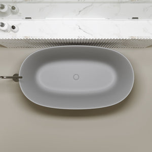 47'' Freestanding Bathtub Resin Stone Soaking Bathtub