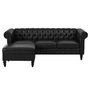 U-style 85" Modern 4-Seater L-Shaped Sectional Sofa with Storage Ottoman