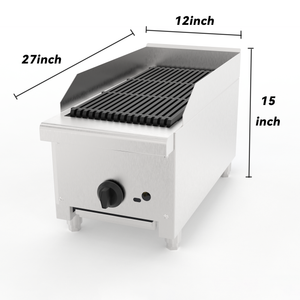 12 Inch Commercial Gas Lava Rock Charbroiler
