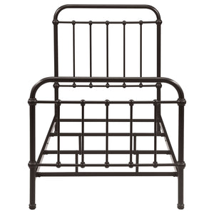 Twin Panel Bed With Ornate Design - Bronze