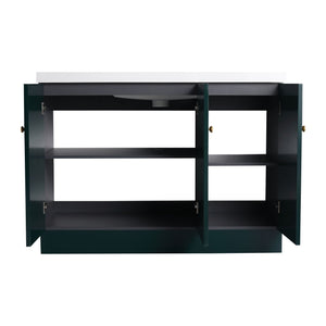 Contemporary Freestanding Bathroom Vanity With Resin Sink & Soft-Close Cabinet Doors