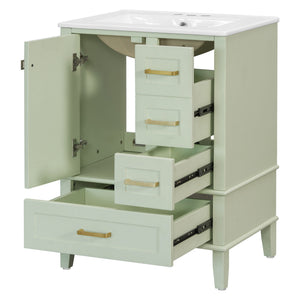 Bathroom Vanity, Modern Bathroom Cabinet With Sink Combo Set, Bathroom Storage Cabinet With A Soft Closing Door And 3 Drawers, Solid Wood Frame