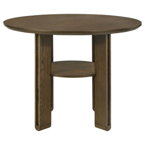 Crispin - 5 Piece Counter Height Dining Set With Upholstered Chairs - Brown