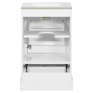 Bathroom Vanity With Sink, Soft Close Door, Adjustable U-Shaped Shelf
