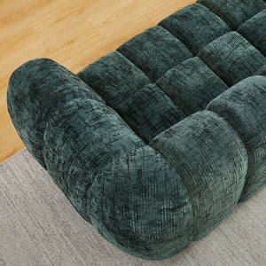 Quilted Cloud Sofa With Rounded Armrests And Piano Key Backrest Design