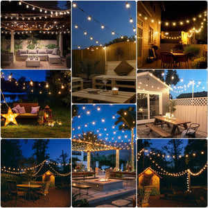 98FT LED Outdoor String Lights with 50 Shatterproof Bulbs