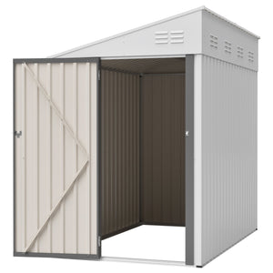 White 4' x 7' Lean-To Storage Shed