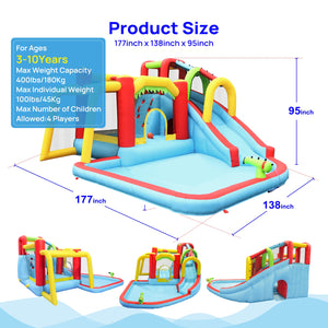 7-in-1 Inflatable Slide Water Park and Garden Bouncer
