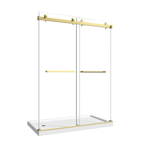 55"-60" W x 76" H Brushed Frameless Shower Door