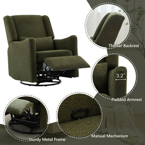 Wide Wingback Swivel Glider Rocker Recliner Chair
