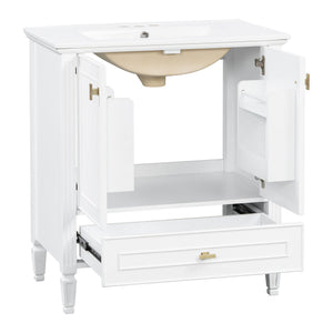 Freestanding Vanity With 1 Drawer & 2 Soft Close Doors With Door Mounted Storage