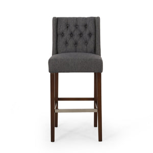 Solstara Upholstered Dining Barstool with Button Tufted and Wing Back
