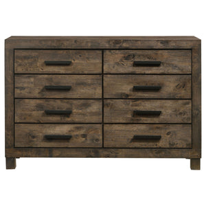 Bren - 8 Drawer Dresser With Pull Handles - Rustic