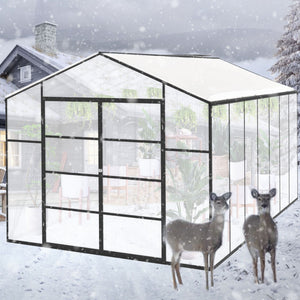 Gain Height Windproof Aluminum Greenhouse with Raised Base