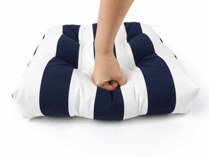 Outdoor Chair Cushions Set of 2 in Black/White Stripes