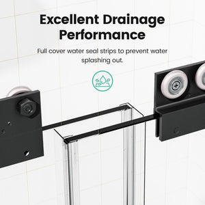 Semi Frameless Double Sliding Shower Door with Tempered Glass