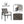 5 Piece Patio Dining Table Set, Acacia Wood Table Top With Umbrella Hole