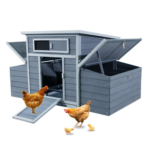Large Chicken Coop Outdoor Hen House & Dual Nesting Boxes