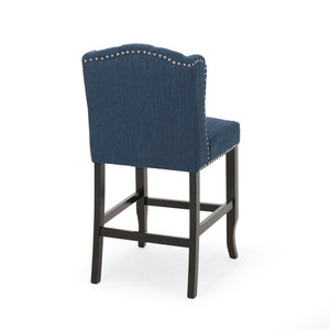 Vienna Fabric Tufted Counter Stool With Nailhead Accents (Set of 2)