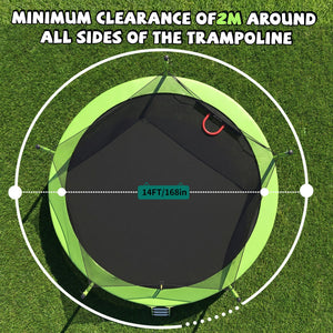 14FT Sports Fitness Trampoline with Enclosure Net