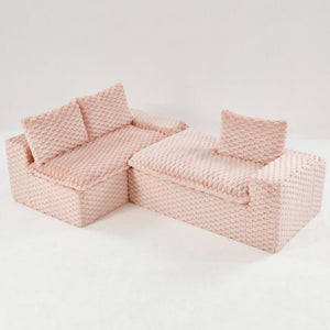 Modular Sofa, Convertible Twin Seat With Chaise Lounge