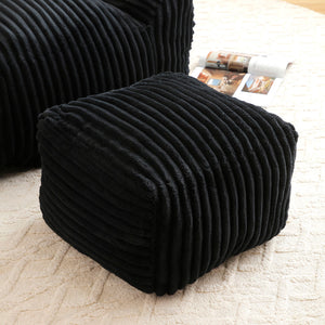 Giant Bean Bag Chair With Armrests And Footstool
