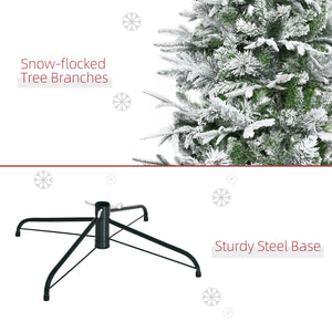 9' Snow Flocked Pine Artificial Christmas Tree with Easy Assembly - Unlit