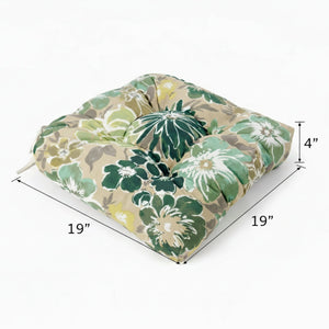 Outdoor Chair Cushions Set of 2, 19 x 19 x 4 Inch Tufted Seat Cushions