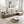 Modern Corduroy Upholstered 4-Seater Sofa with Footstool