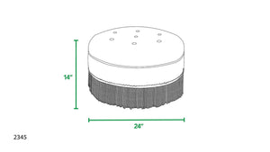 Yolanda - Round Upholstered Accent Ottoman - Almond White