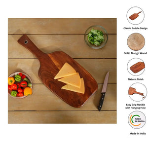 Paddle Cutting Board Chopping Board Mango Wood, Set of 3