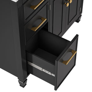 Modern Bathroom Vanity With Ceramic Sink, Freestanding