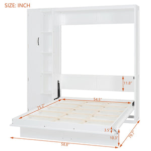 Murphy Wall Bed With Shelves, Wardrobe And LED Lights